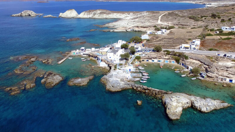 The settlement of Mandrakia in Milos is a traditional settlement. It is located on a cape in the northern part of the island